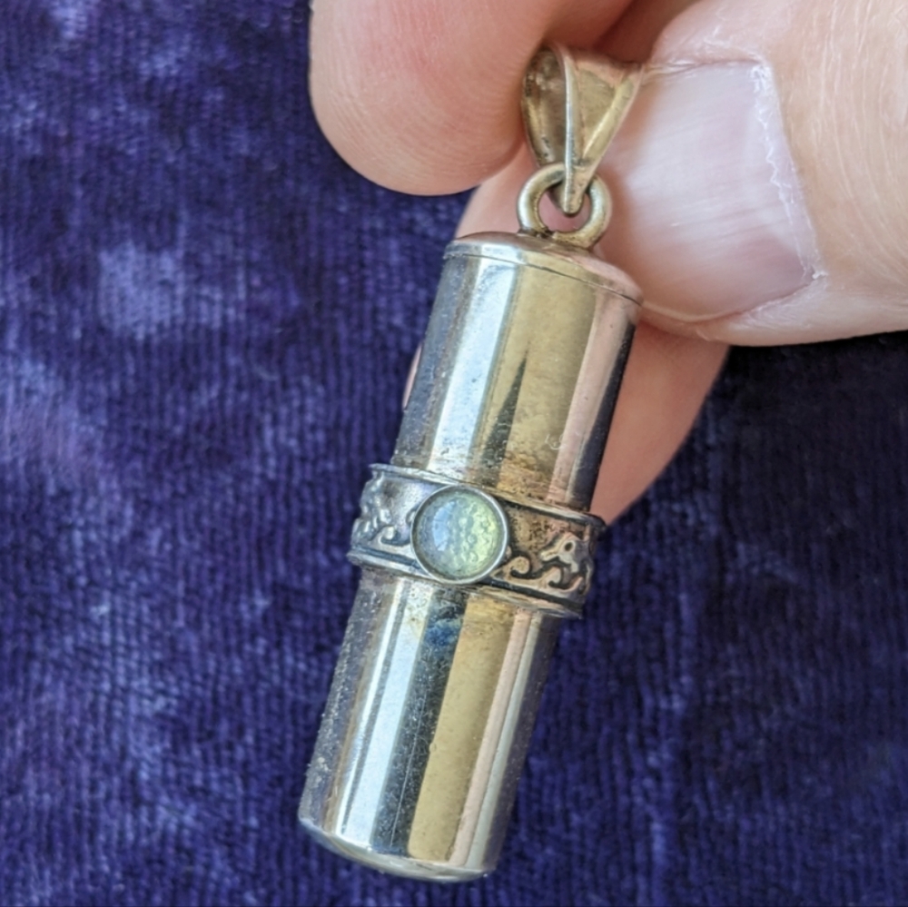Silver and Blue Pendant Necklace